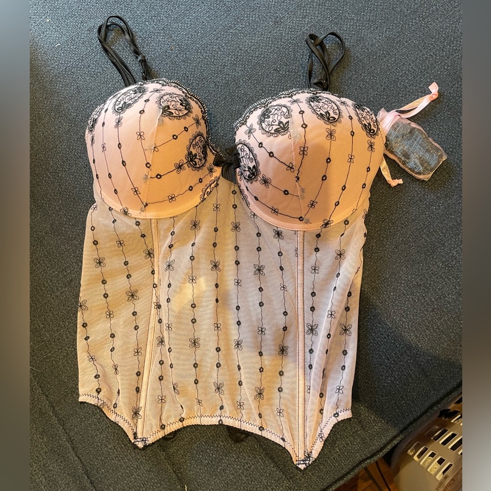 Blush Corset Pink with Black Details Size Large